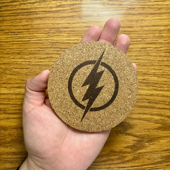 The Flash Laser Engraved Cork Coaster - Picture 6 of 6